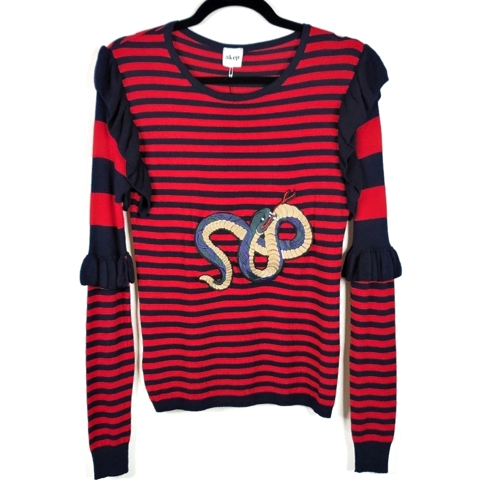 Akep Striped Snake Sweater NWT - Picture 2 of 9